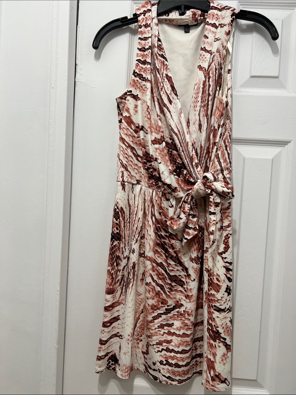 le chateau Blush and Brown Snake-Print Wrap Dress